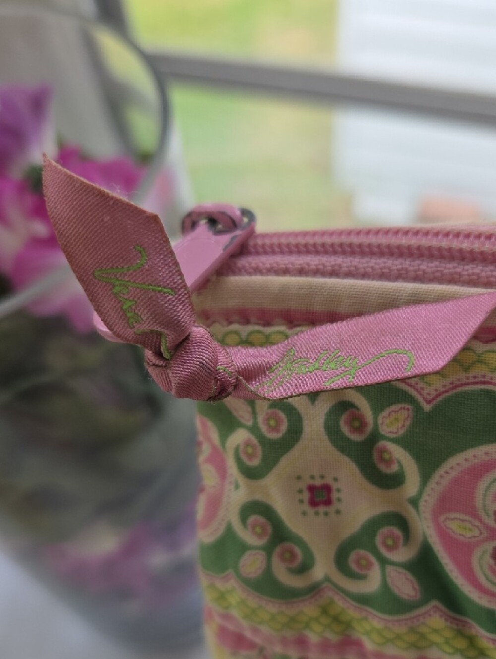 Vera Bradley Quilted Paisley Tote in Pink & Green - Picture 4 of 10